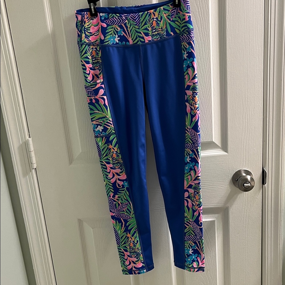 Lilly Pulitzer Floral Blue and Pink Leggings